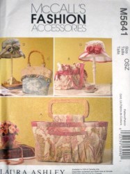 5641 MCCALLS ASHLEY 3 HANDLED HANDBAGS, BRIM HATS PATTERN S-LG